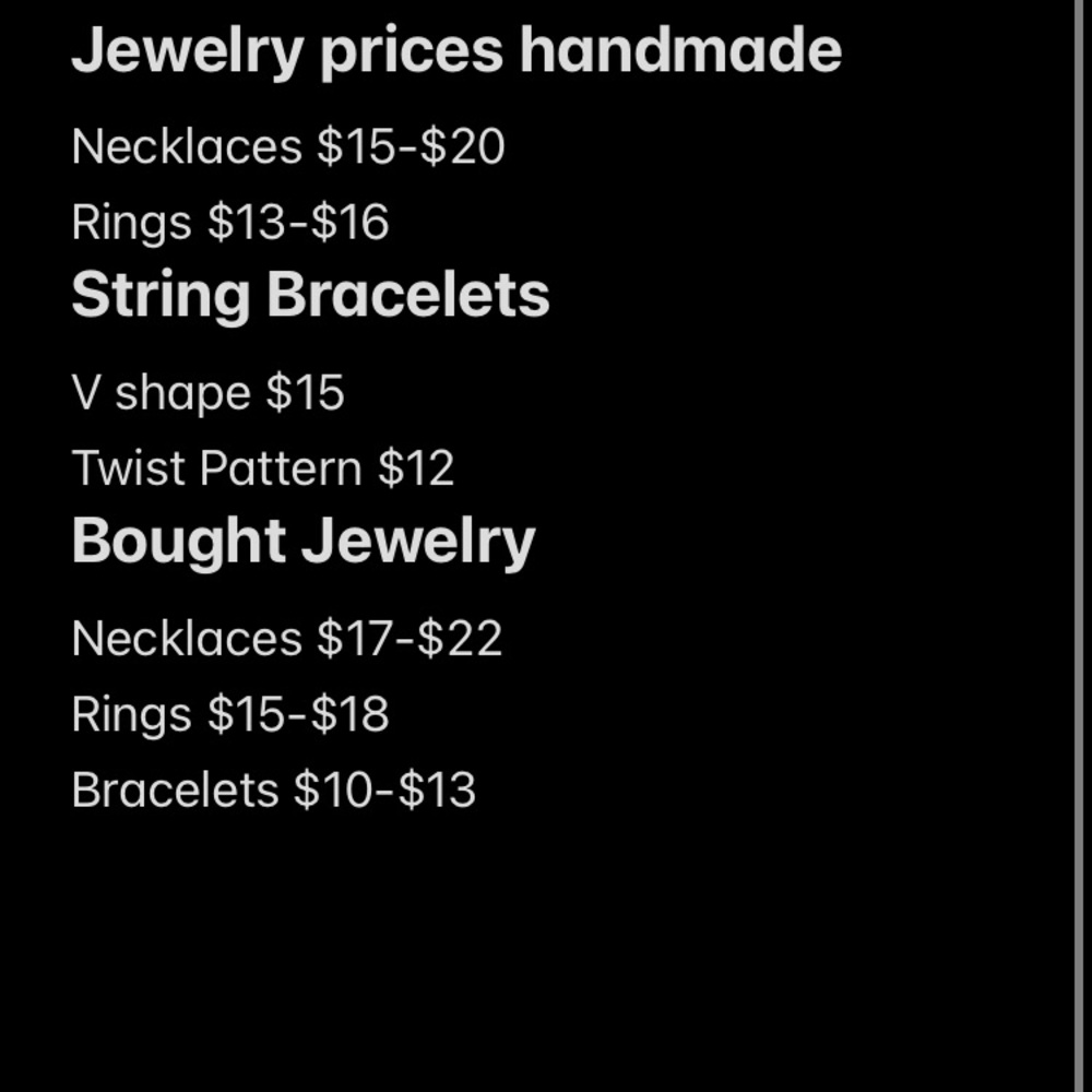 Handmade Jewelry• Materials Bought By Me